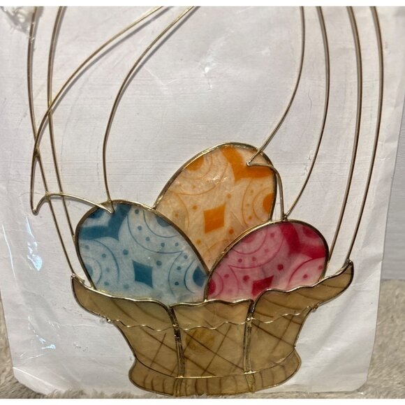 Vintage Enesco Sun Shells Capiz Easter Basket Ornament - Picture 2 of 5
